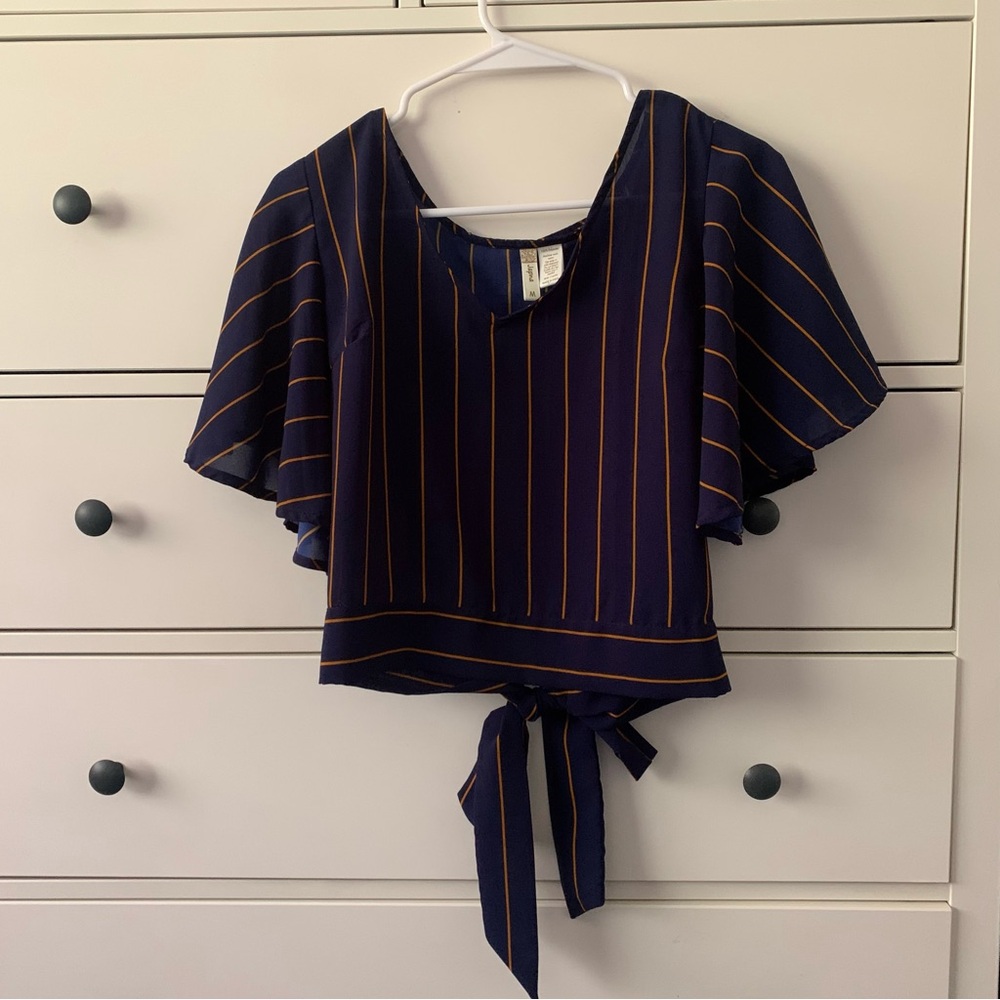 Striped Tie Blouse